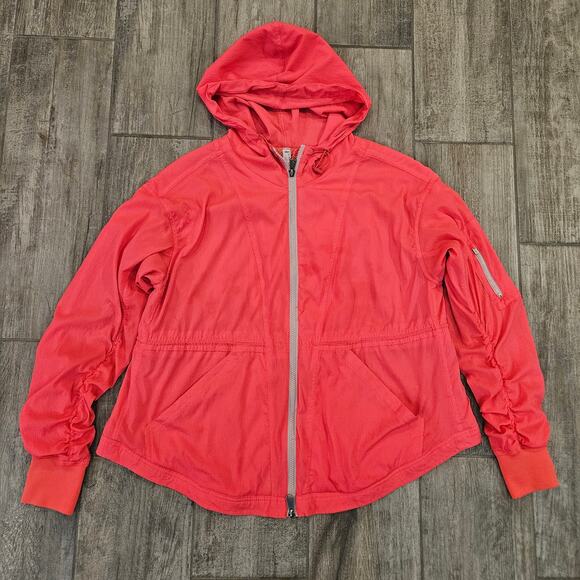 Free People Movement Run Wild Zip Jacket Womens XS Neon Pink Athleisure Neon Y2K - Picture 2 of 13